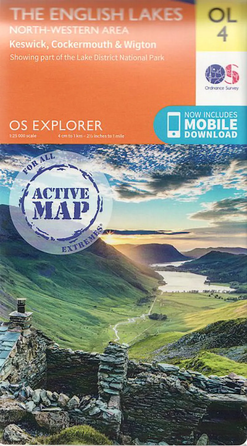 OS Waterproof Explorer Map 4 - The English Lakes North Western area